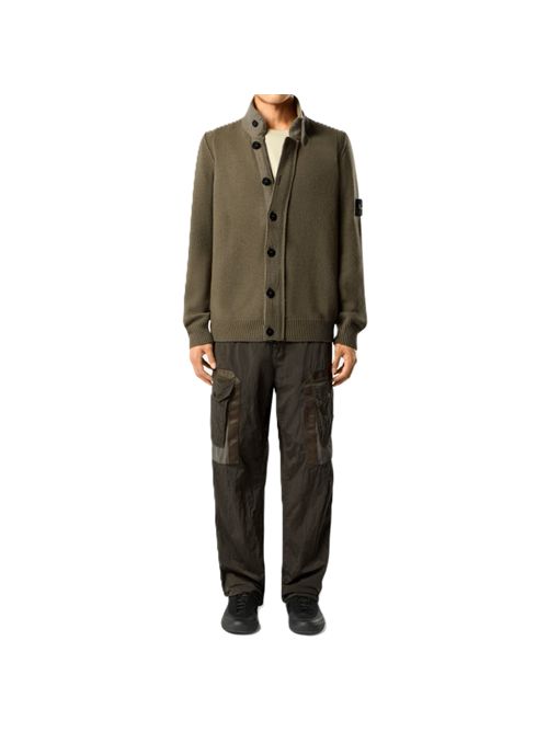 Stone Island Logo Patch Buttoned Cardigan Stone Island | L2S15 5100047 S00A3V005G MILITARY GREEN